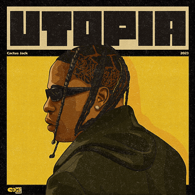 UTOPIA (2023) - Travis Scott digital art graphic design hip hop illustration rap retro travis scott utopia