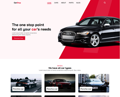 Car Stop - A Front End Page animation graphic design responsive design ui web design web development