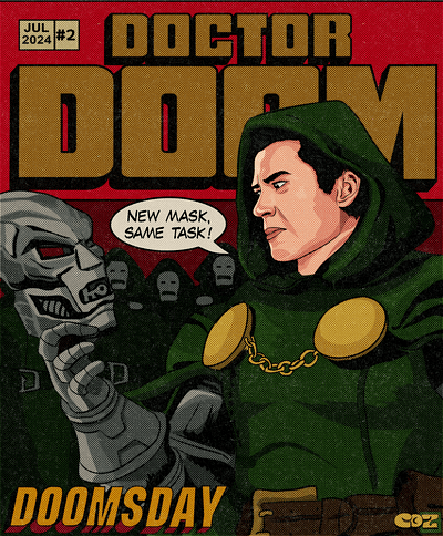 RDJ as Doctor Doom! (Avengers Doomsday) avengers comic book digital art doomsday dr doom graphic design illustration retro robert downey jr