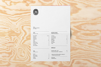 Café menu branding coffee shop layout menu print