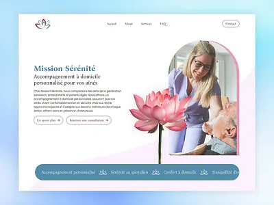 Mission Sérénité - Health Care Website branding faq figma framer healthcare hero high converting landing page ligh website services ui ux web design