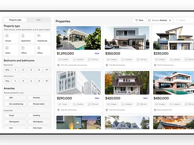 Real Estate Dashboard animation clean dashboard design flat minimal simple ui ux