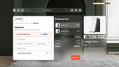 DailyUI Day 2 / Credit Card Checkout blockchain checkout cold wallet credit card credit card checkout cypto dailyui ledger ui vision pro visionos wallet web