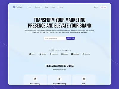 SaaS Landing Page for Marketing branding color landing page marketing saas ui user interface uxui design