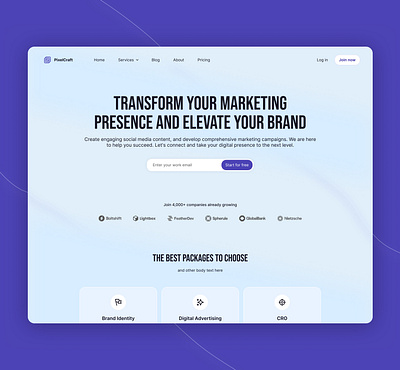 SaaS Landing Page for Marketing branding color landing page marketing saas ui user interface uxui design