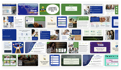 A series of slides created for a healthcare video graphic design