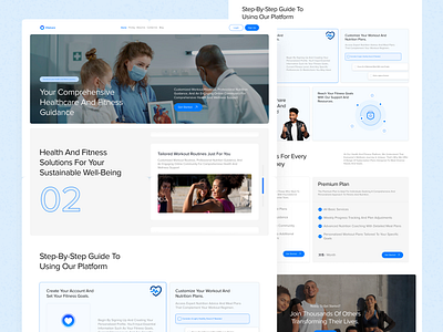 Health and fitness landing page community consult fitnesscommunity gym health healthandfitness homepage landing page medical care nutritioncoaching ui design web design website design workout workoutplans