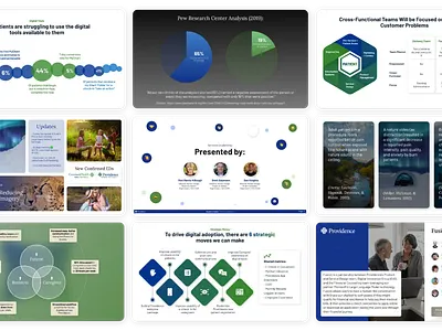 A variety of slide design for hospital org branding