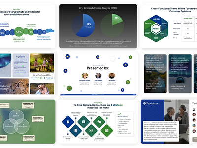 A variety of slide design for hospital org branding