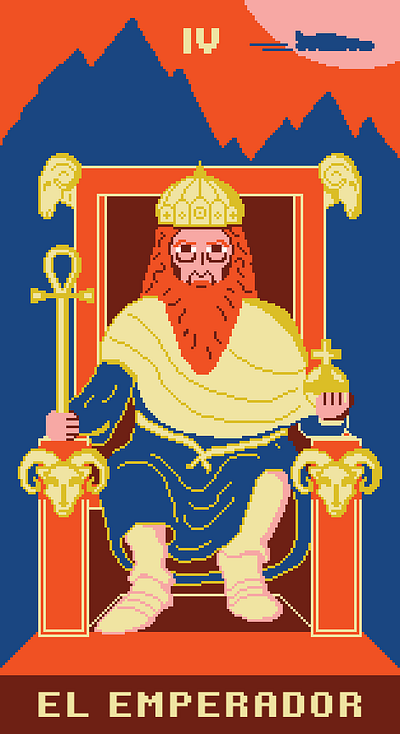 The Emperor - Pixelart backtothefuture bttf card cartas emperador emperor illustration ilustracion pixelart pixelartist tarot theemperor videogame