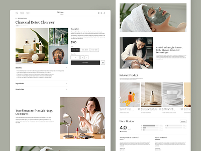 Nirvana - Skincare Product Details beauty clinic cosmetics e commerce ecommerce landing page make up product product details skincare store ui ui design uiux ux web web design website