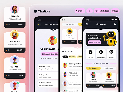 Ai Chatbot Mobile app 2024 3d ai aichatbot chat app chatbot chatgpt illustration mobile ui modern ui neelapri saloni ui ux
