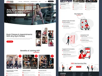 Any Gym Fitness Home Page Design adobe illustrator adobe photoshop adobe xd branding design figma landing page design ui design ux design web page design