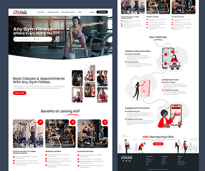 Any Gym Fitness Home Page Design adobe illustrator adobe photoshop adobe xd branding design figma landing page design ui design ux design web page design