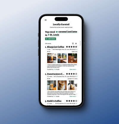 Locally Curated coffee figma food mobile ui ui design ux design