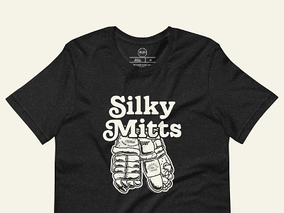 Silky Mitts | T-Shirt apparel design design graphic design hockey illustration illustrator merchandise retro sports vector