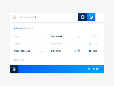 UI Advanced Search advanced search brand branding design dropdown graphic design illustration illustrator ai input photoshop psd print designer simple tick check toggle ubtton trash typo typography ui ui ux designer uix user interface ui widget