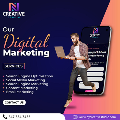 Digital Marketing Services branding brochures content marketing design digital marketing graphic design illustration logo search engine optimization typography ui ux vector