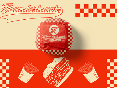 Thunderhawks Burgers and Fries brand identity branding burgers illustration packaging visual identity