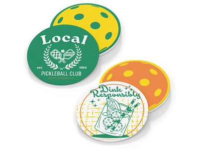 Pickleball Dink Responsibly | Coasters apparel design coasters design graphic design illustration merch merchandise pickleball sports vector