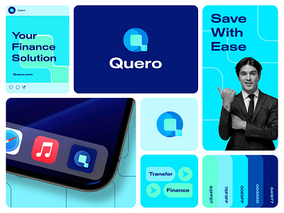 Quero Branding brand branding corporatebranding investment app lettering logo design qlogo