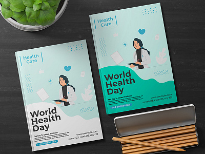 World Health Day A4 Flyer poster Designs health