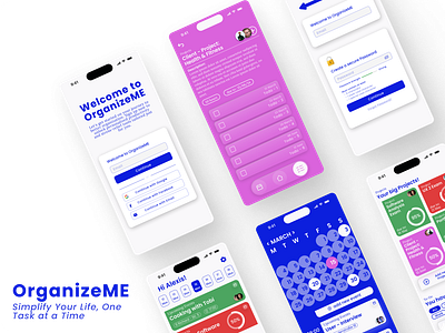OrganizeME - Daily Organizer Mobile app protoype UI/UX Design app graphic design mobile prototype ui ux