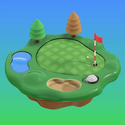 3D Golf Diorama 3d animation diorama golf project neo rotating