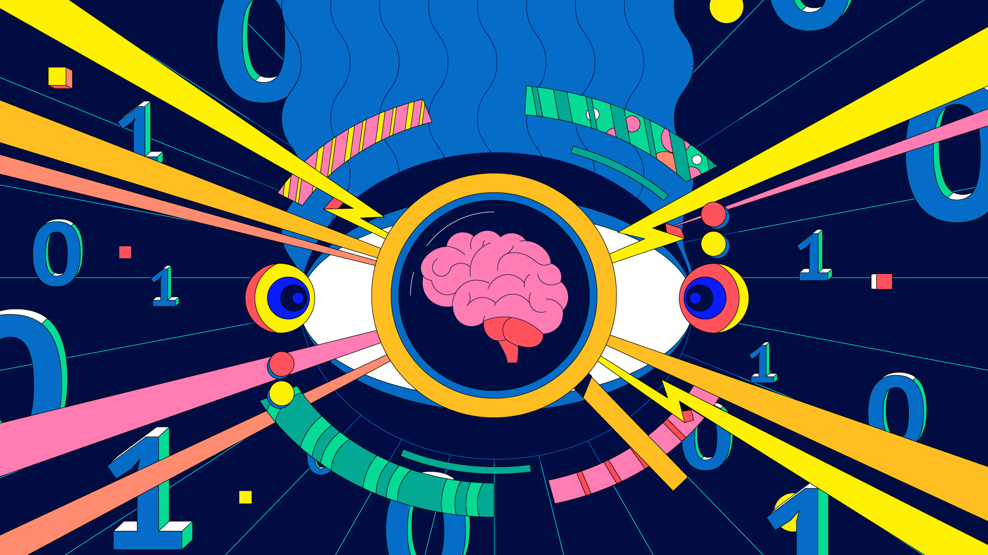 Big eye 2d art article design design drawing eye flat illustration motion graphics numbers search vector