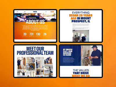 Distinctive web design for a damage restoration company Profix® damage fire landing landing page mold pipes remodeling restoration ui ui design user experience user interface ux ux design water web design website