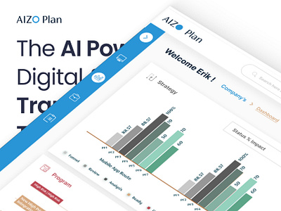 AizoPlan | AI Powered Digtal Transorfmation Tool branding costumer experience cx digital digital transformation download human interaction manage plan planing portfolio project management track ui user experience ux