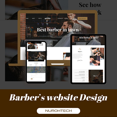 Barber's Website Design barber barbershop beardcare beardtrim branding classic cut freshcut graphic design groomingservices haircut hairstyling hottowelshave logo mengrooming menshair shave