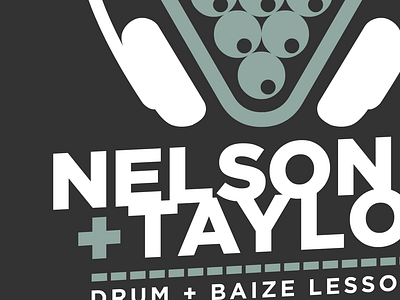 Nelson & Taylor Drum and Baize Lessons comedy drum and bass fictional graphic design logo man down sitcom snooker