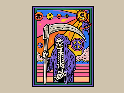 WELCOME album branding colorful death design graphic design illustration merch mushroom planet waves