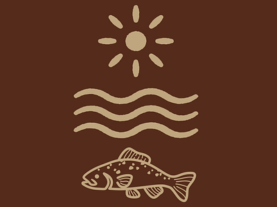 Sun Water Fish apparel fish fishing graphic design hunting illustration