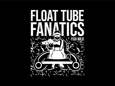 Float Tube Fanatics apparel fish fishing graphic design hunting illustration