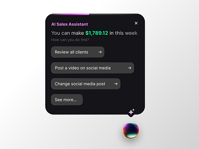🚀 Meet Your AI Sales Assistant! 🤖✨ ai app floating modal popup sales salesassistant salesboost ui ux