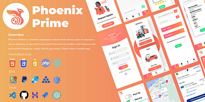 Phoenix Prime Taxi & Delivery css delivery design javascript taxi uber ui web