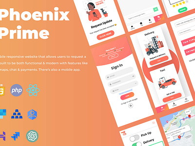 Phoenix Prime Taxi & Delivery css delivery design javascript taxi uber ui web