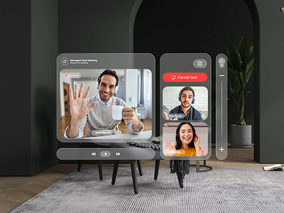Google Meet in Apple Vesion Pro - VR Design dashboard design graphic design mobile app ui vesionpro