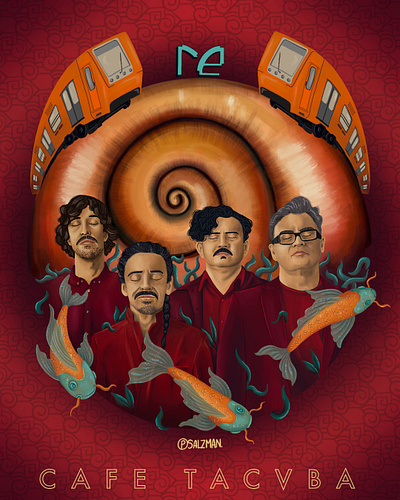 30th anniversary tribute to cafe tacvba's RE album art design digital illustration illustration music illustration poster design