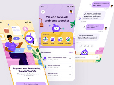 AI Assistant Mobile App ai ai assistant assistant chat chat app chat bot mobile app user experience user interface virtual assistant