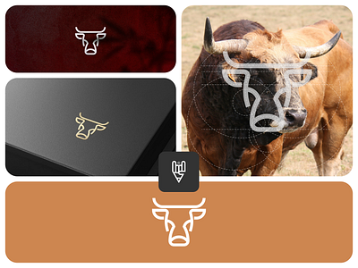 Bull Logo Design branding bull design golden ratio graphic design grid logo icon illustration line art logo vector