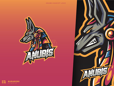 Anubis Mascot Logo anubis anubis logo branding cartoon character design egypt egypt god esport god illustration logo logo design logo designer logos mascot mascot logo mythology nuraroni vector