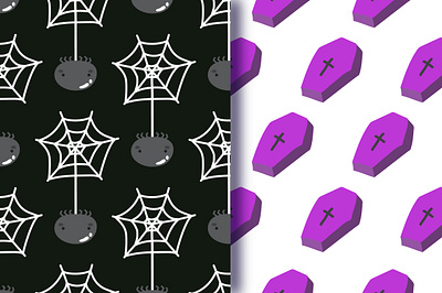 halloween backdrop coffin graphic design spider web