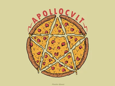 Pizzagram illustration apparel design artwork cartoon dark art food halloween horror illustration logo merchband pentagram pizza pizzagram pop art pop illustration star tshirt design vintage