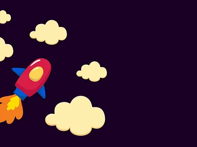 animation of a rocket launching a rocket with fire fired by a je technology