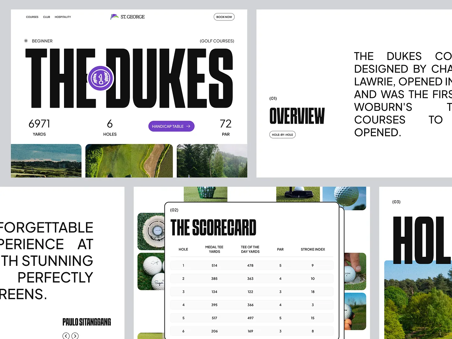 Modern Golf Club Website Design: The Dukes at St. George