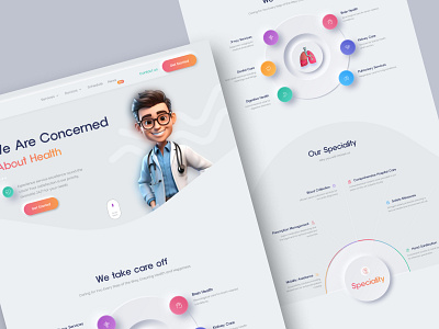 Medical Care Website desgin doctor health health care healthcare home page hospital landing page medical medical care medicine modern science service ui ux web web design website website design