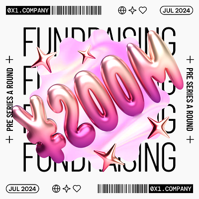 Pre-Series A Round Fundraising Announcement with 3D Typography 3d branding graphic design icon illustration logo typography ui vector